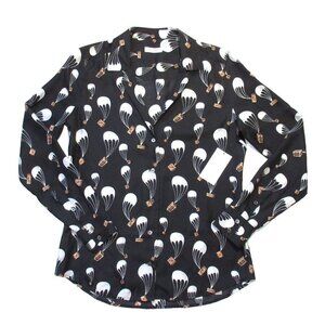 NWT Equipment Adalyn in True Black Parachute Crate Paris Revolution Silk Shirt S